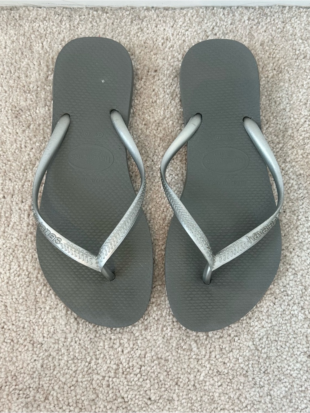Gray Slim Havaianas Flip Flops